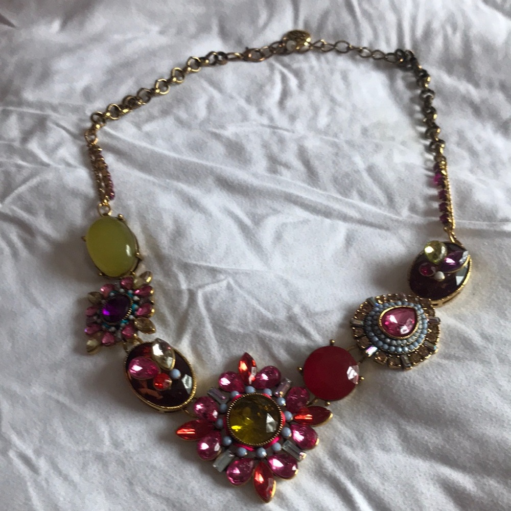 Red and Pink Vintage-Inspired Statement Necklace